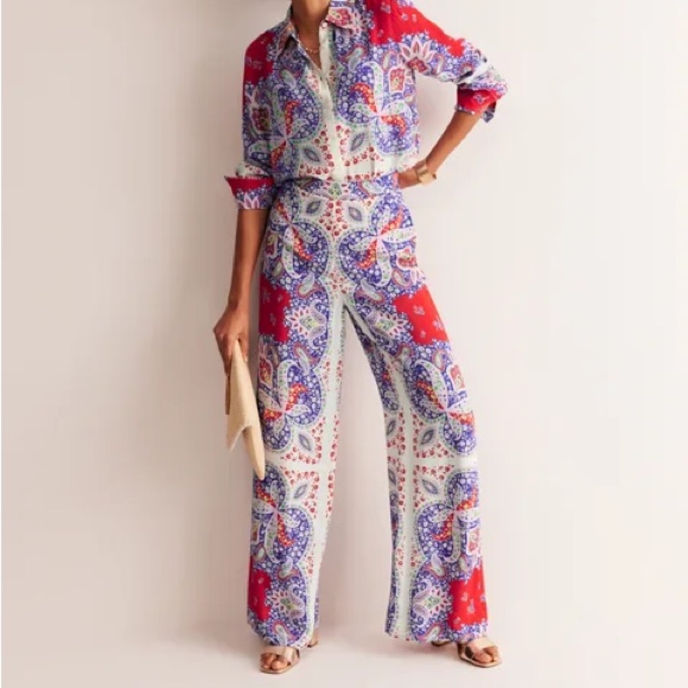 NWT Boden Fluid Crepe Palazzo Pants 2